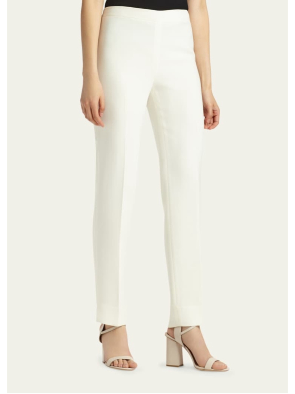 MSRP: $698 Women's Lafayette 148 New York Bleecker Trousers, Size 8, White